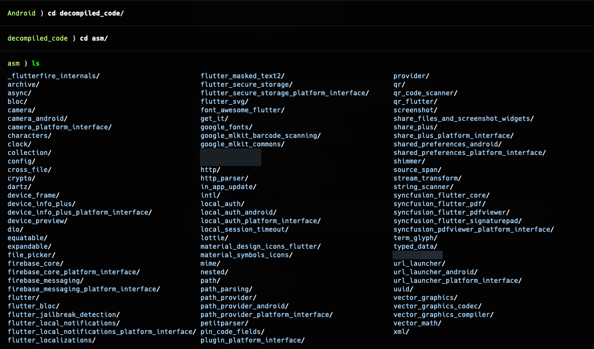Blutter output directory structure