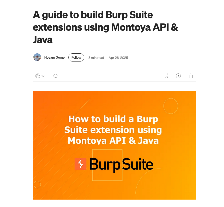 Hosam Gemei's Burp Suite extension article