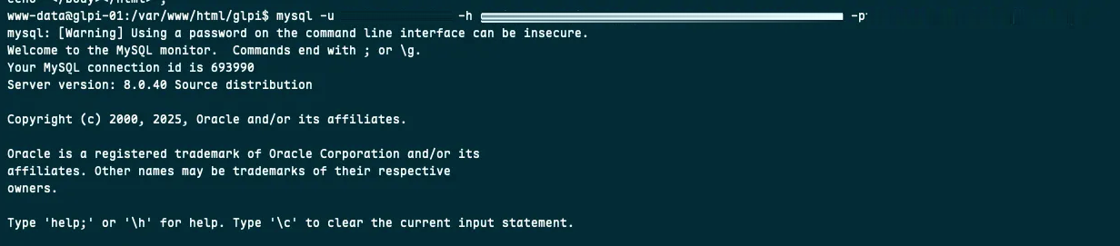 Conectando ao MySQL do GLPI