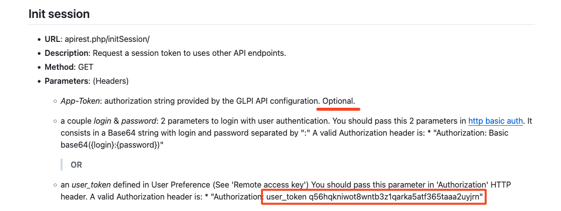 Documentação da API REST do GLPI - parte 1