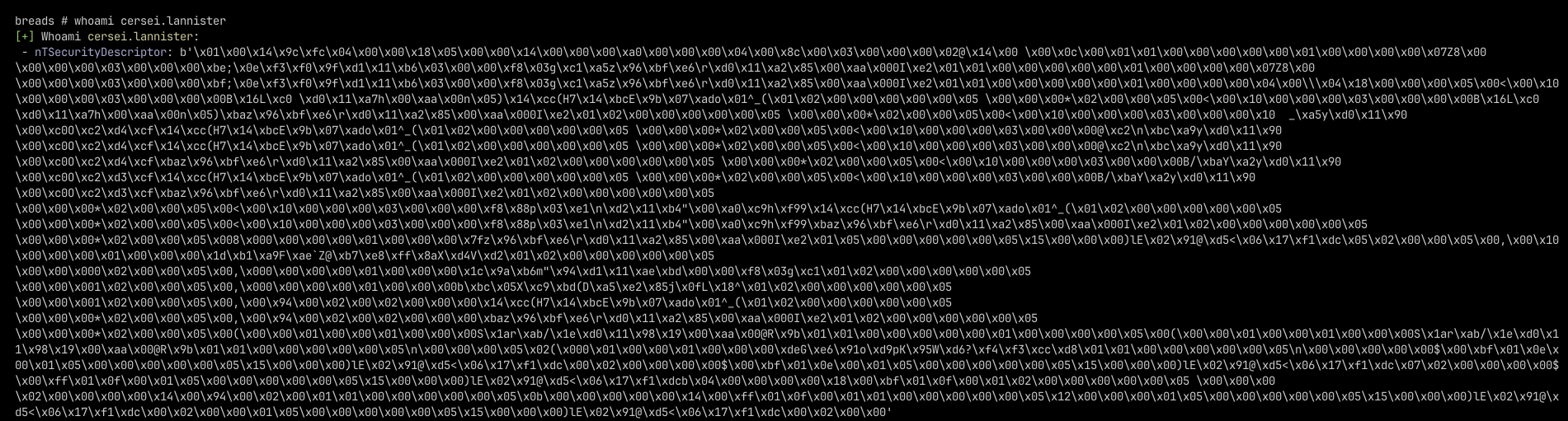 Security Descriptor em formato binário extraído via LDAP